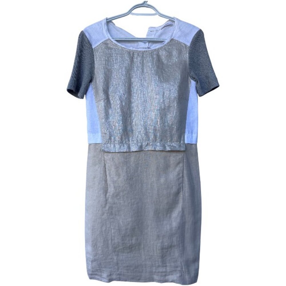 Riani color-block mini shift dress white, beige, silver, grey women's